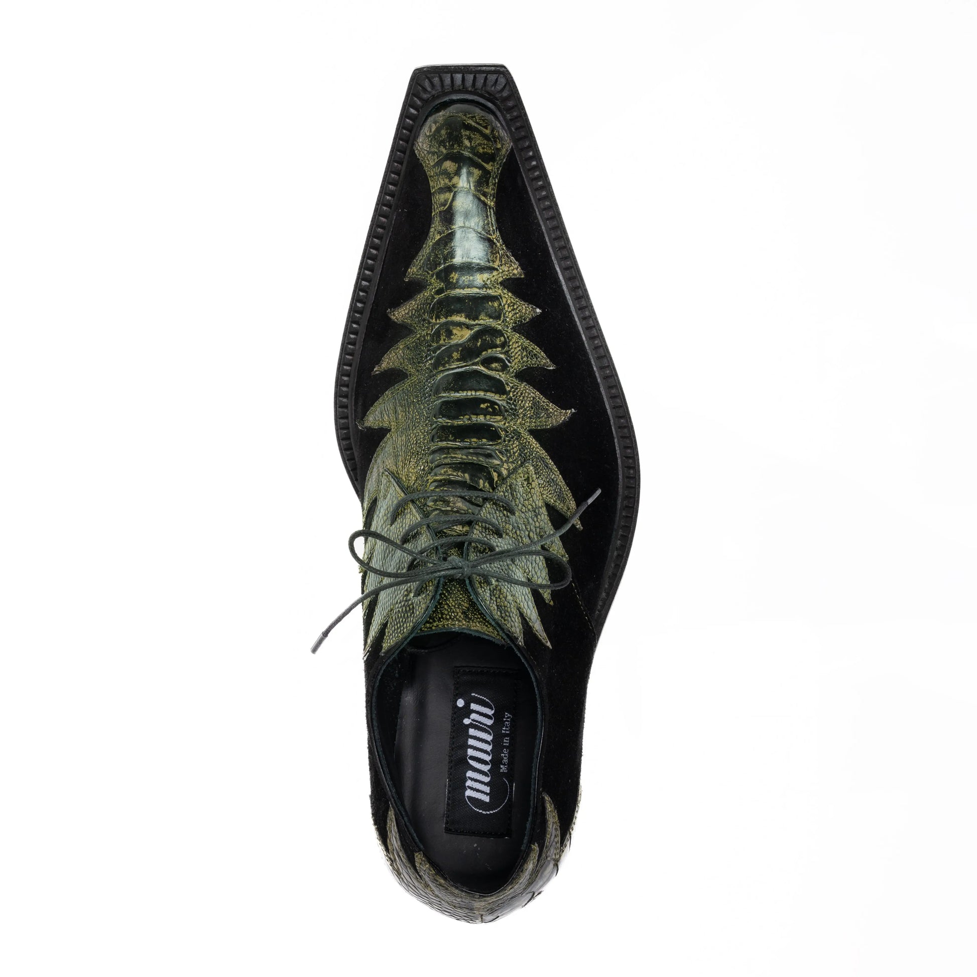 Mauri 42810/1 Black/Nathan Genuine Ostrich Leg/Suede Oxfords