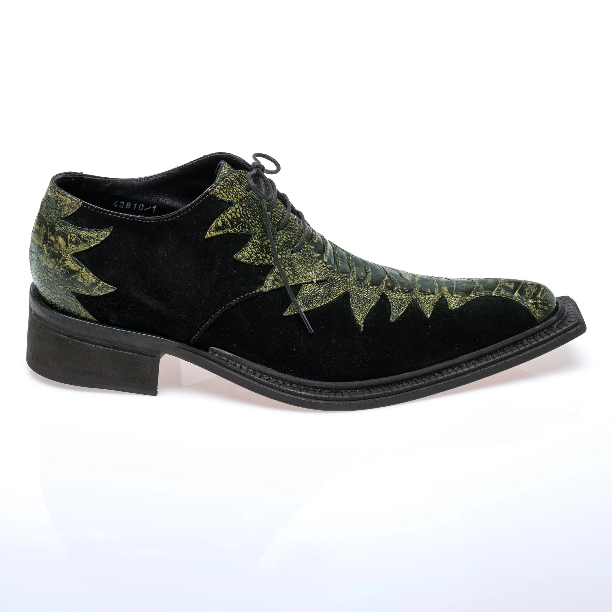 Mauri 42810/1 Black/Nathan Genuine Ostrich Leg/Suede Oxfords