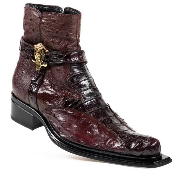Mauri 42844 Brown Genuine Crocodile/Ostrich Boots