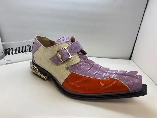 Mauri 44162 Cream Genuine Alligator Monk Strap Shoes