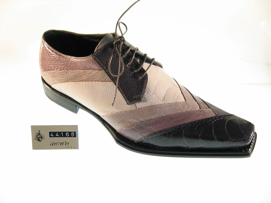 Mauri 44168 Grey Genuine All Over Ostrich Leg Oxfords