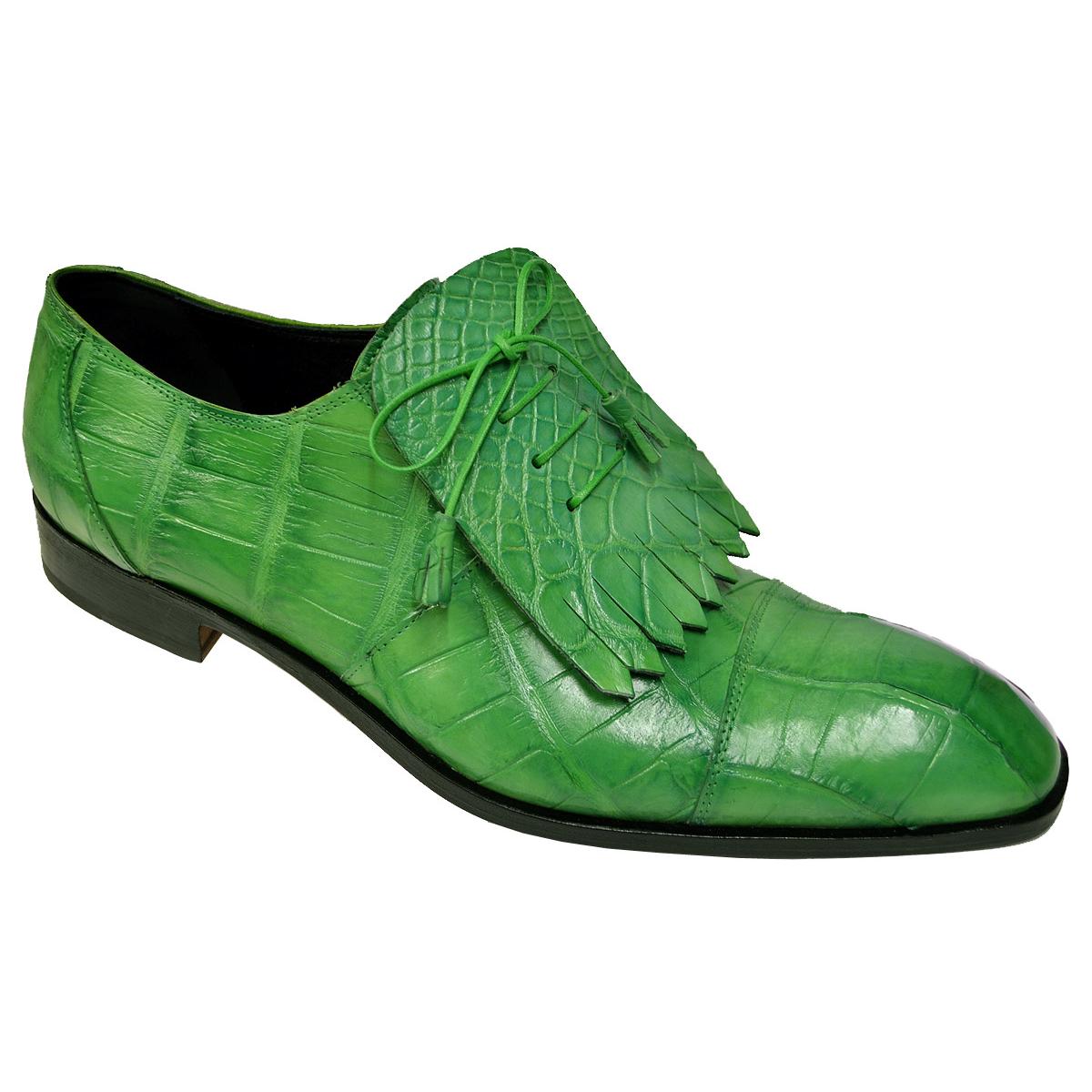 Mauri King 2527 Emerald Green Genuine All-Over Alligator Shoes 