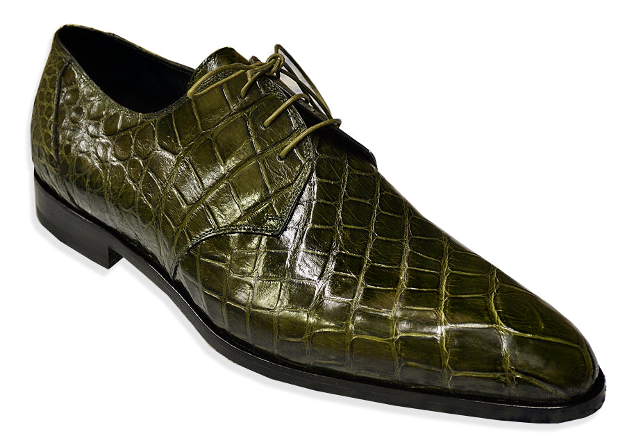 Mauri Bernini 4580 Money Green Genuine All Over Alligator Shoes Suit Essence