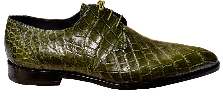 Mauri Bernini 4580 Money Green Genuine All Over Alligator Shoes Suit Essence