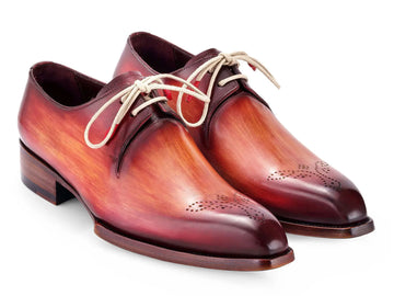 Paul Parkman Men's Reddish Brown Goodyear Welted Derby Shoes (ID#468R21) PAUL PARKMAN