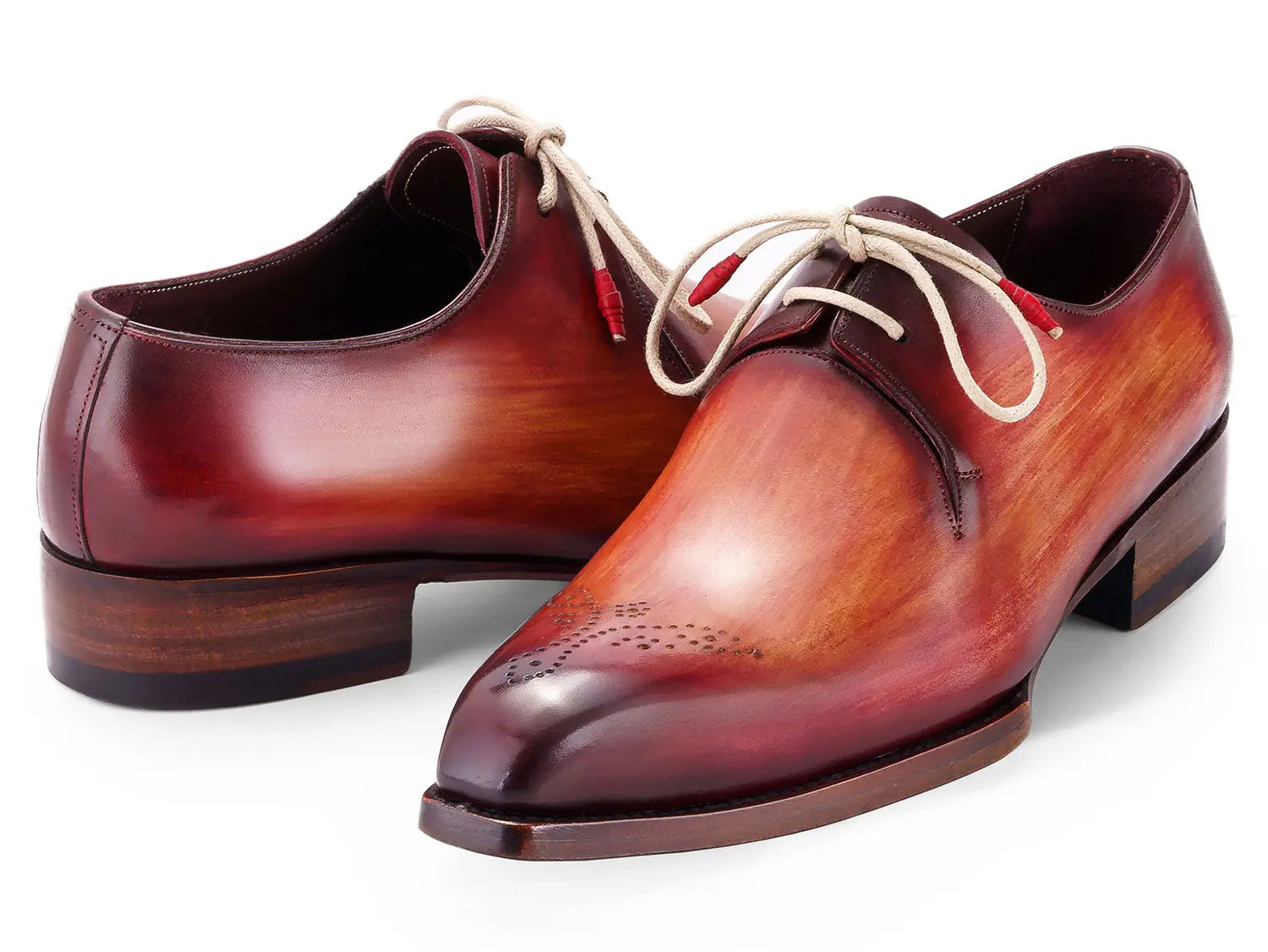 Paul Parkman Men's Reddish Brown Goodyear Welted Derby Shoes (ID#468R21) PAUL PARKMAN