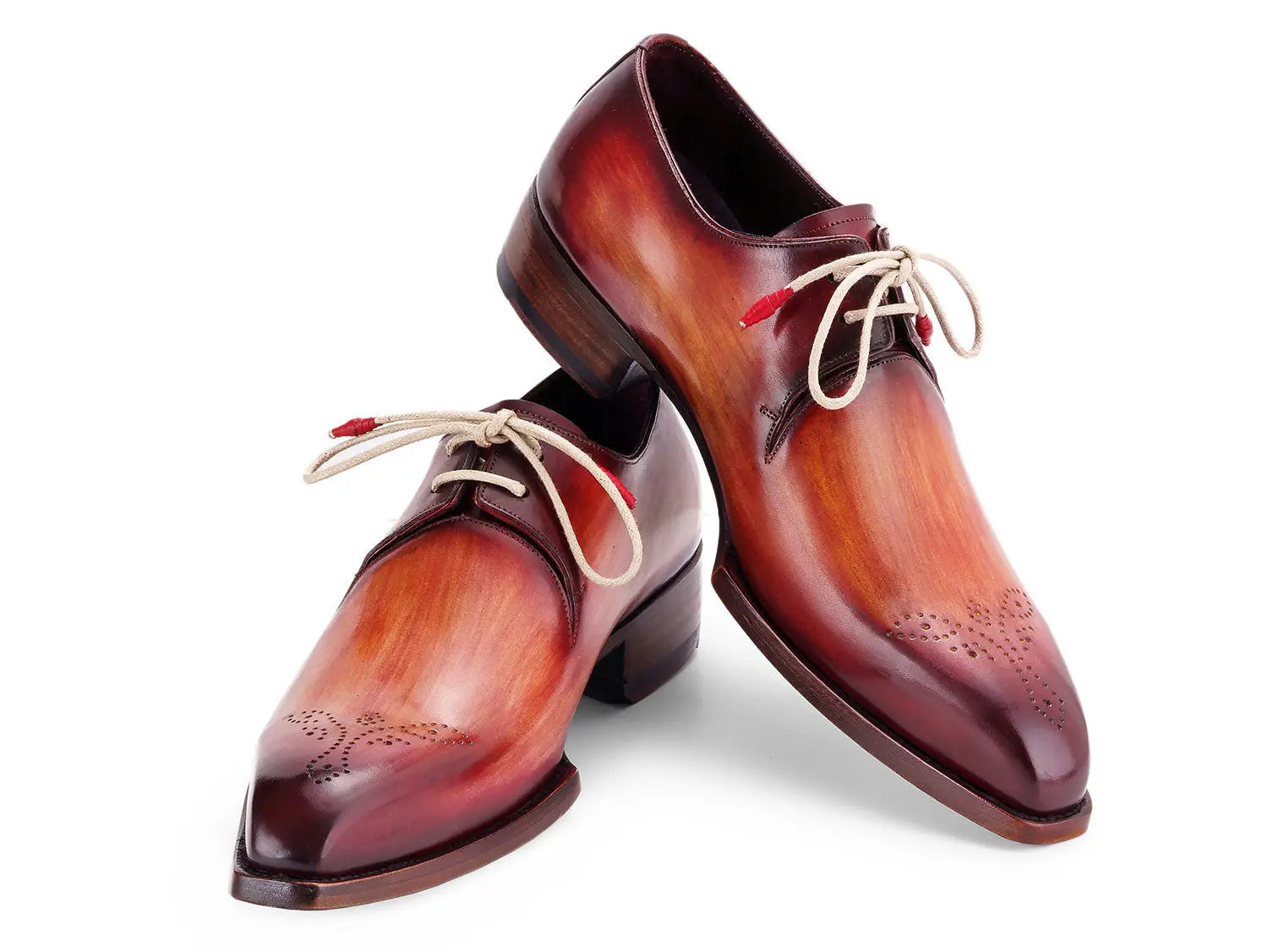 Paul Parkman Men's Reddish Brown Goodyear Welted Derby Shoes (ID#468R21) PAUL PARKMAN