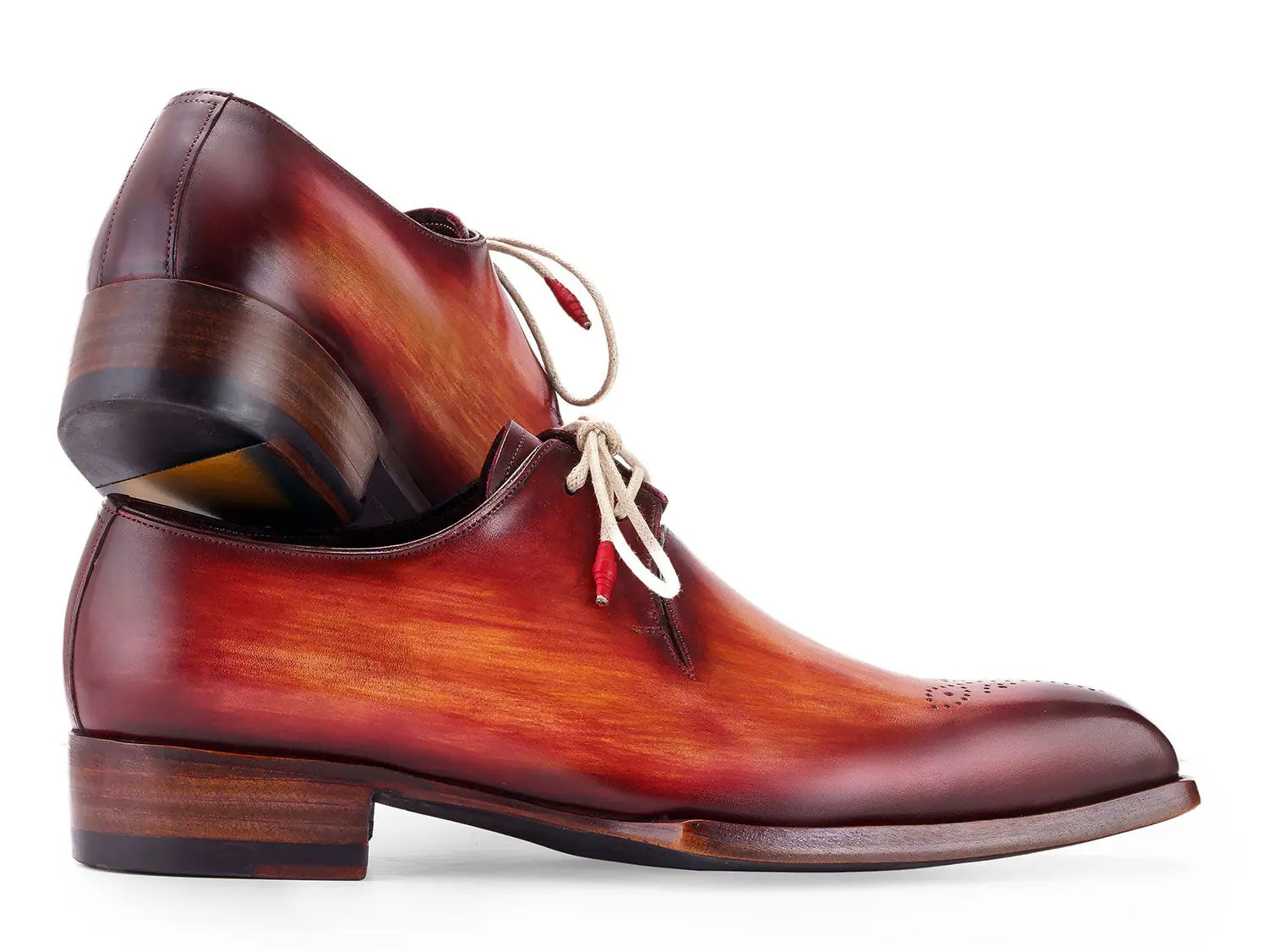 Paul Parkman Men's Reddish Brown Goodyear Welted Derby Shoes (ID#468R21) PAUL PARKMAN