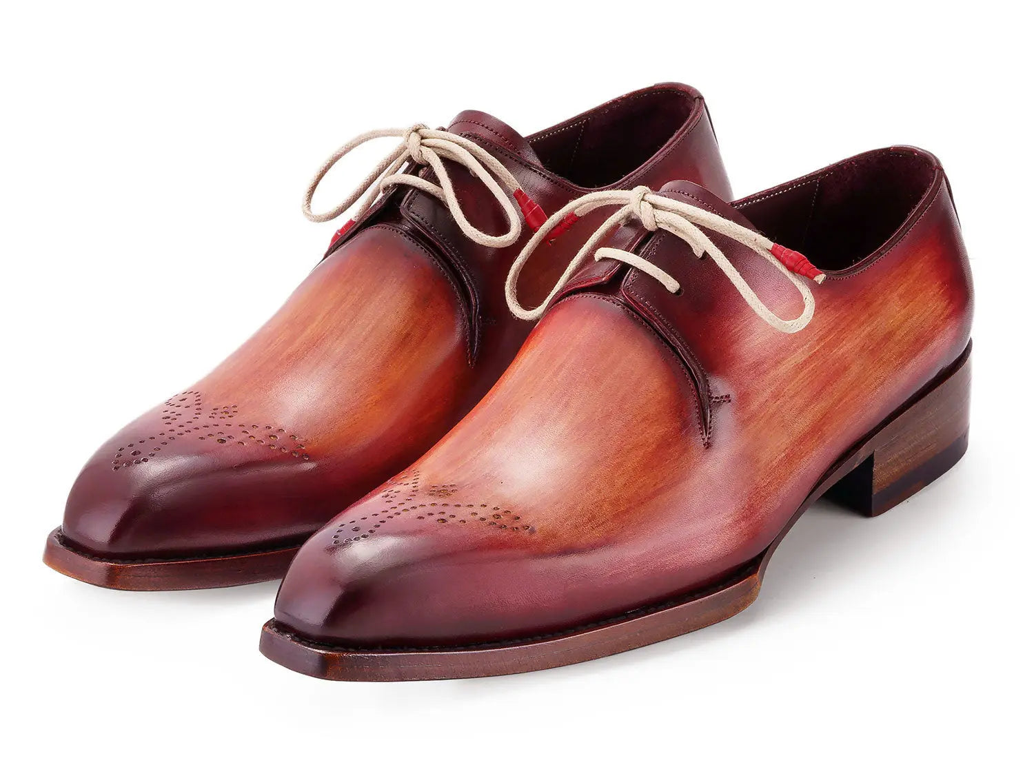 Paul Parkman Men's Reddish Brown Goodyear Welted Derby Shoes (ID#468R21) PAUL PARKMAN