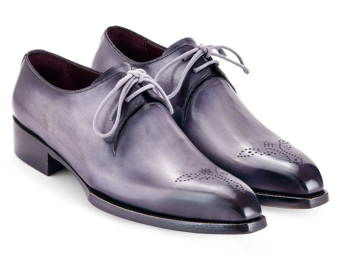 Paul Parkman Men's Gray Goodyear Welted Derby Shoes (ID#468S78) PAUL PARKMAN