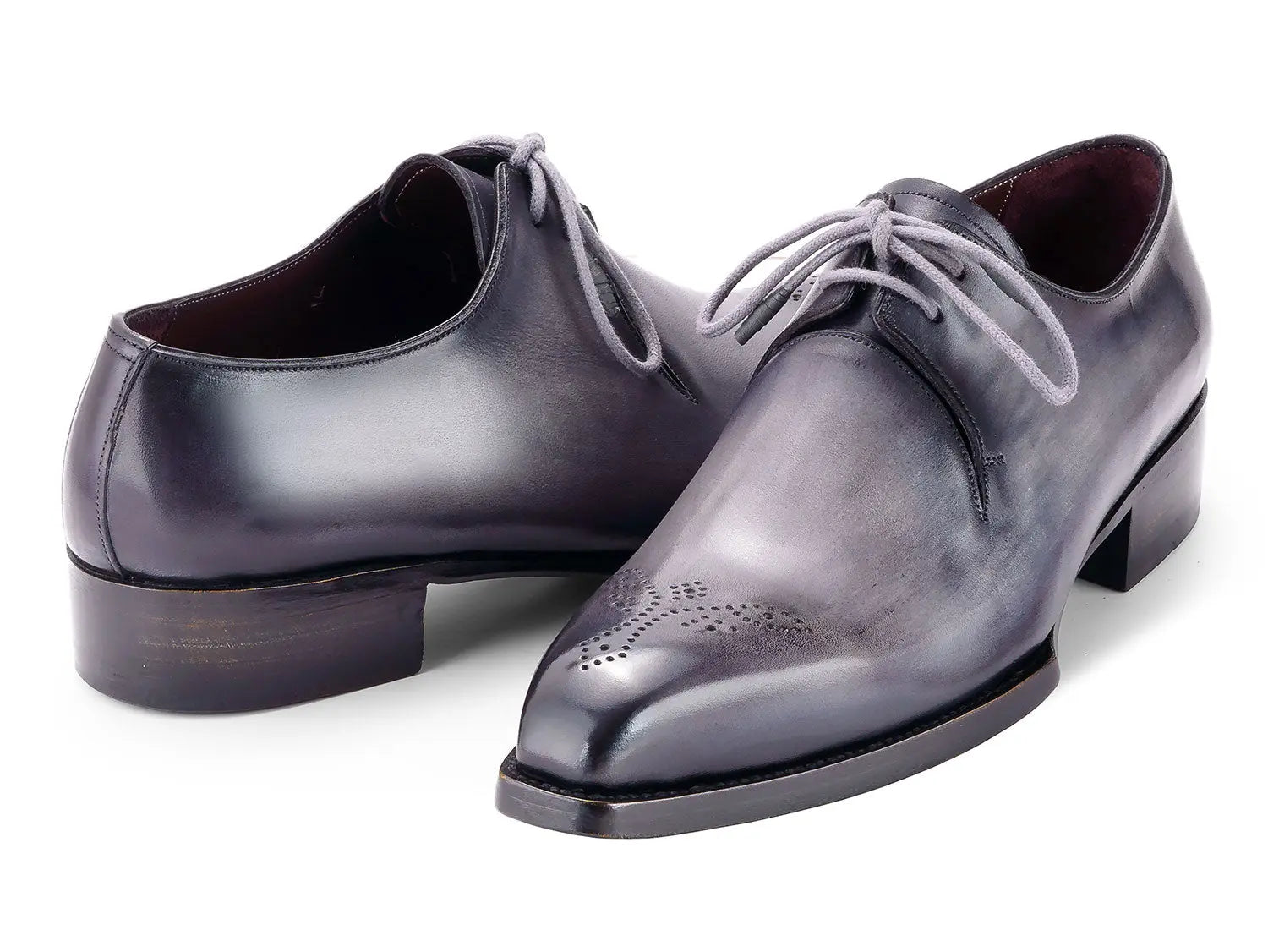 Paul Parkman Men's Gray Goodyear Welted Derby Shoes (ID#468S78) PAUL PARKMAN
