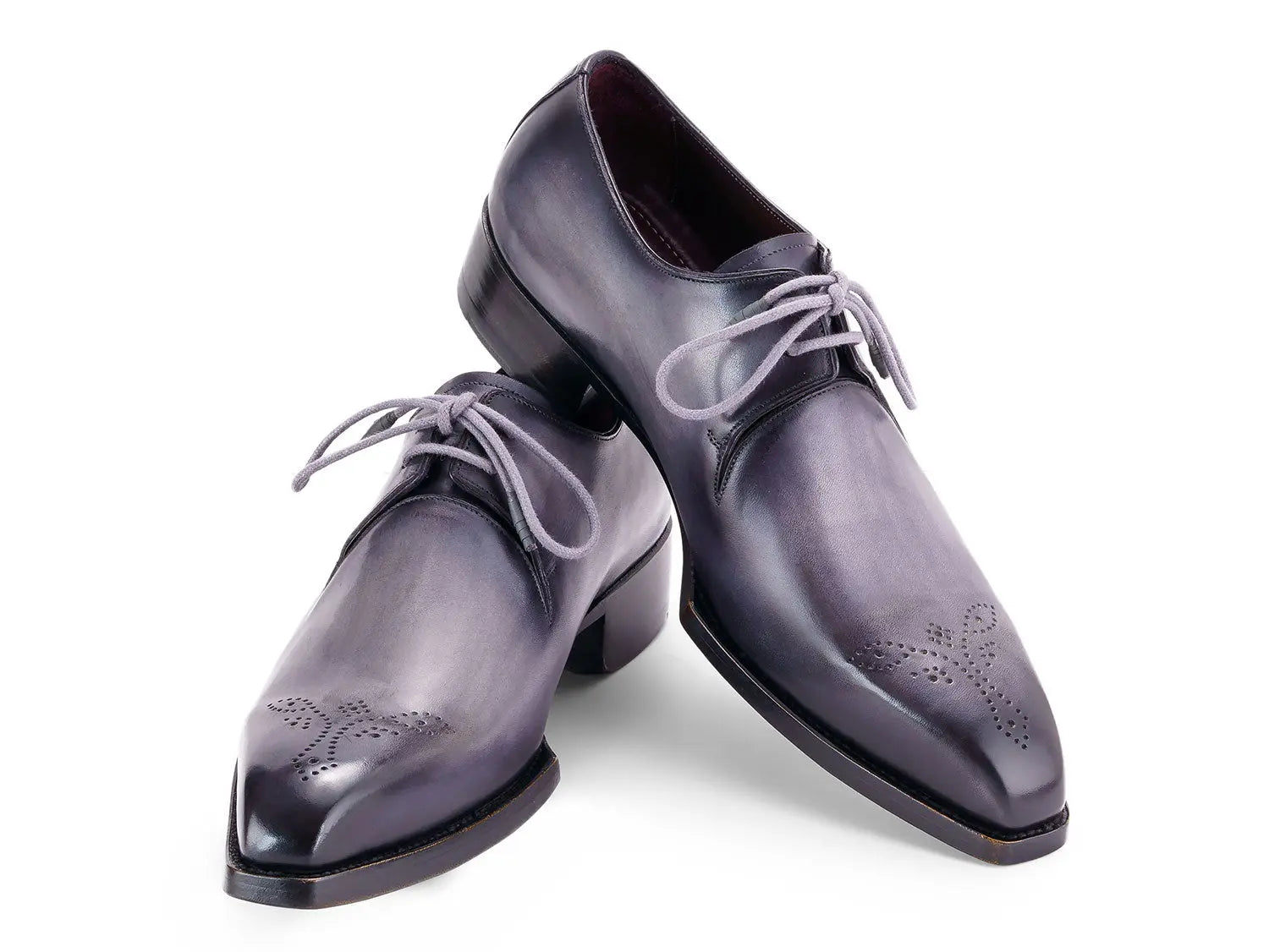 Paul Parkman Men's Gray Goodyear Welted Derby Shoes (ID#468S78) PAUL PARKMAN