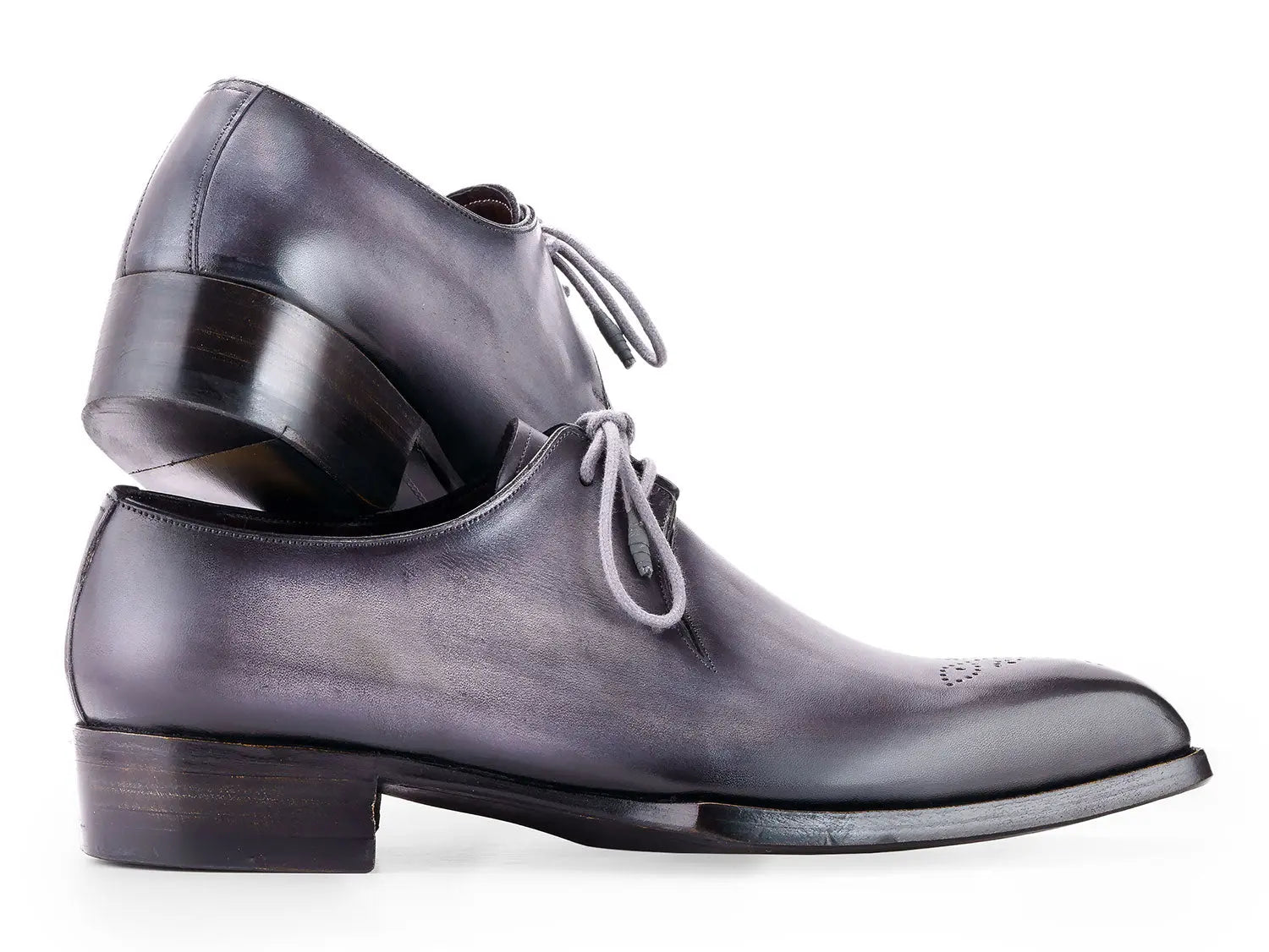 Paul Parkman Men's Gray Goodyear Welted Derby Shoes (ID#468S78) PAUL PARKMAN