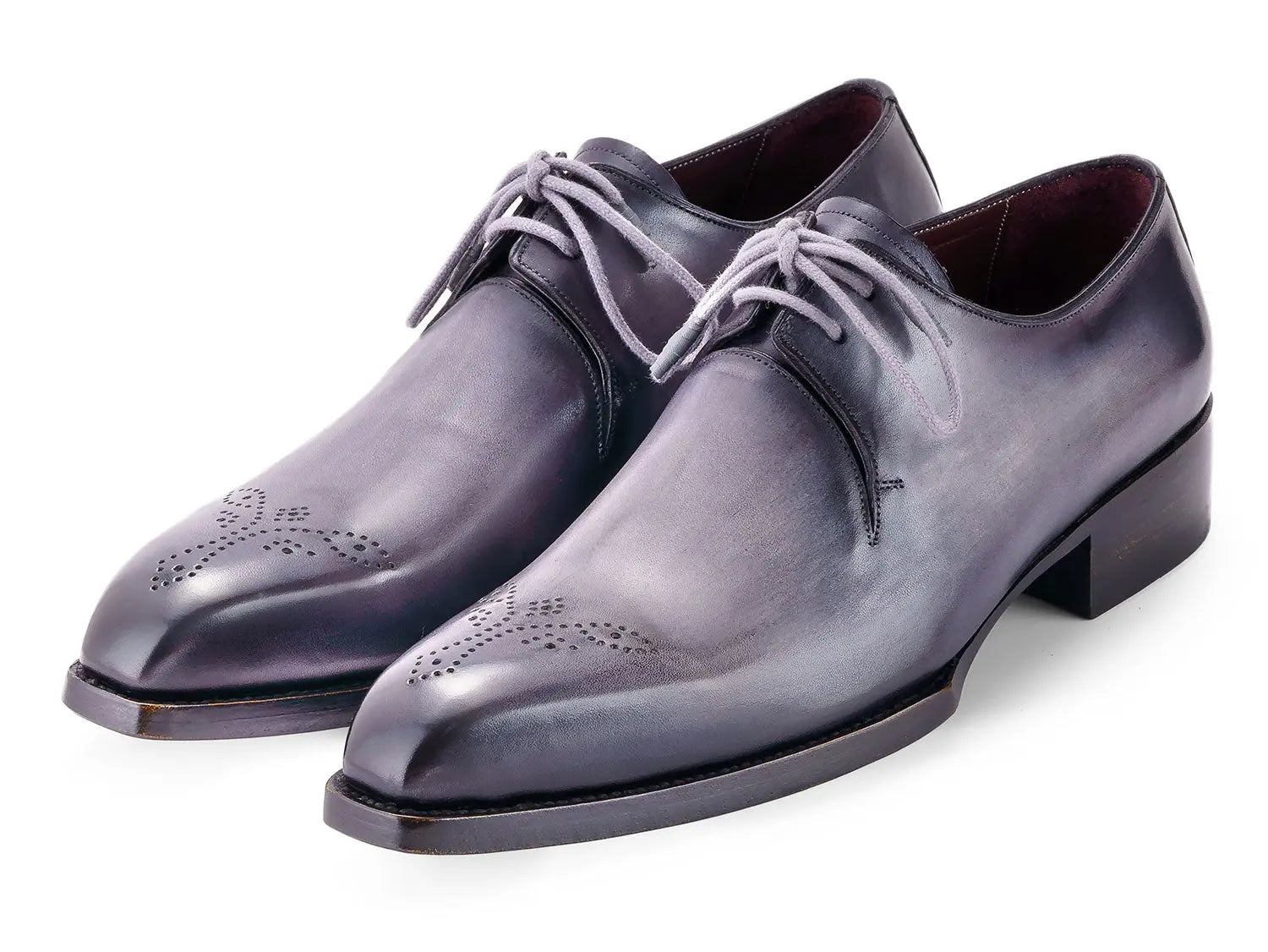 Paul Parkman Men's Gray Goodyear Welted Derby Shoes (ID#468S78) PAUL PARKMAN