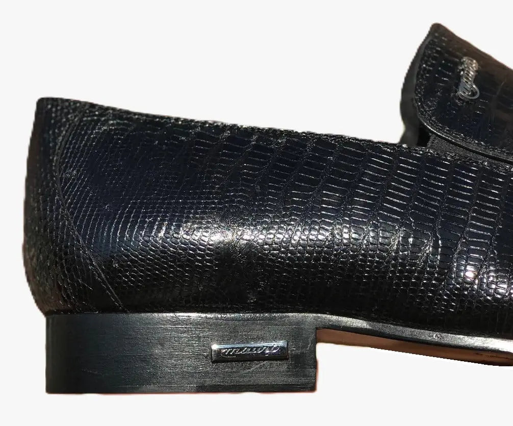 Mauri 4705/4 Black Genuine Lizard Loafer Shoes