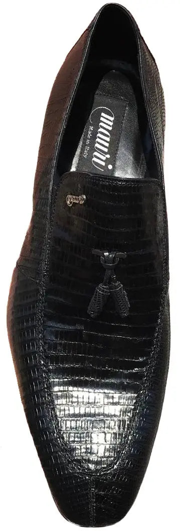 Mauri 4705/4 Black Genuine Lizard Loafer Shoes