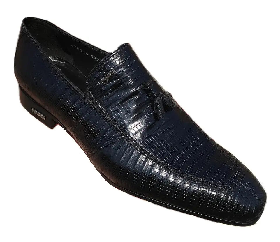 Mauri 4705/4 Black Genuine Lizard Loafer Shoes