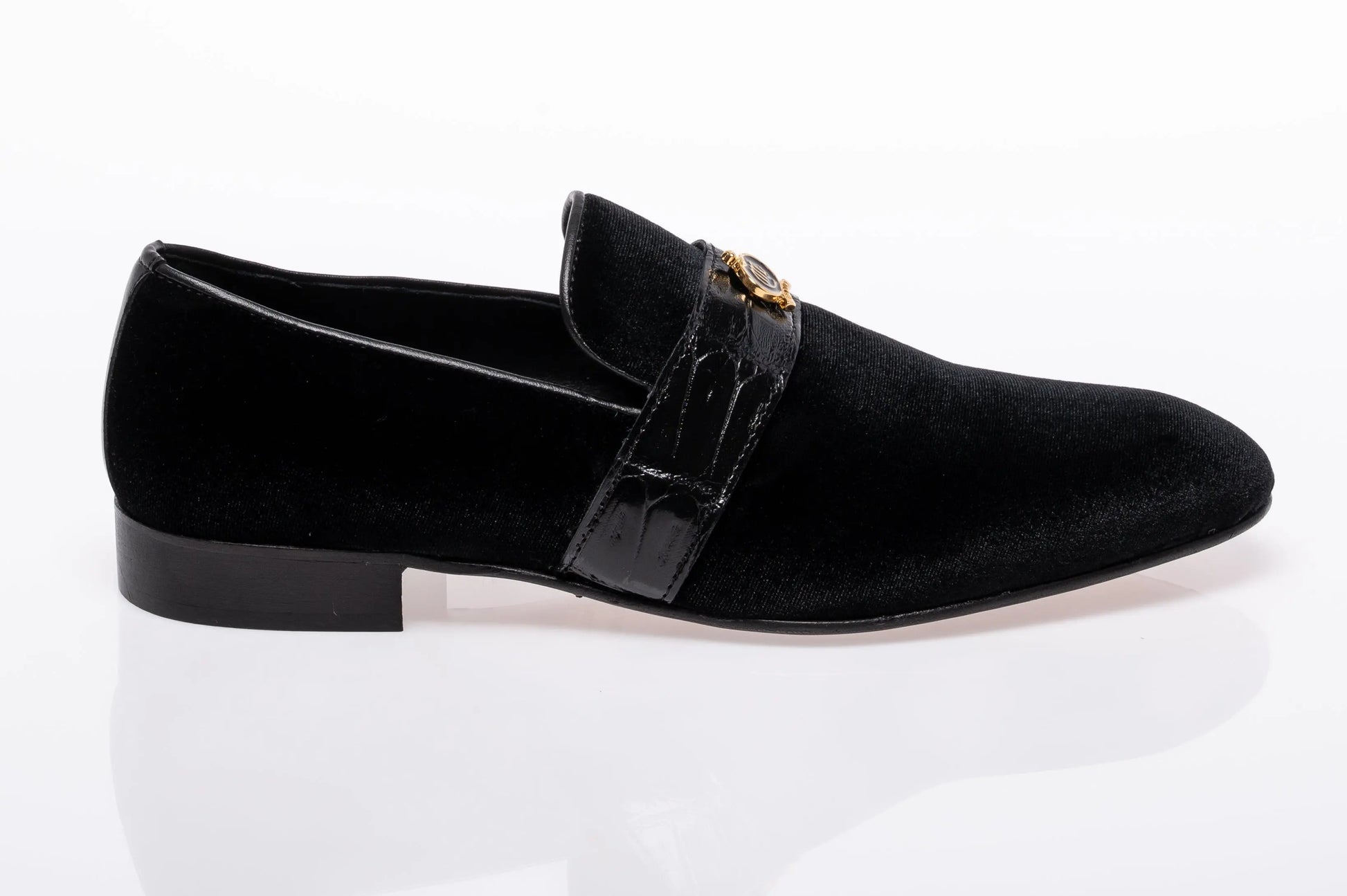 Mauri 4709/11 Black Genuine Velvet/Baby Crocodile Loafers