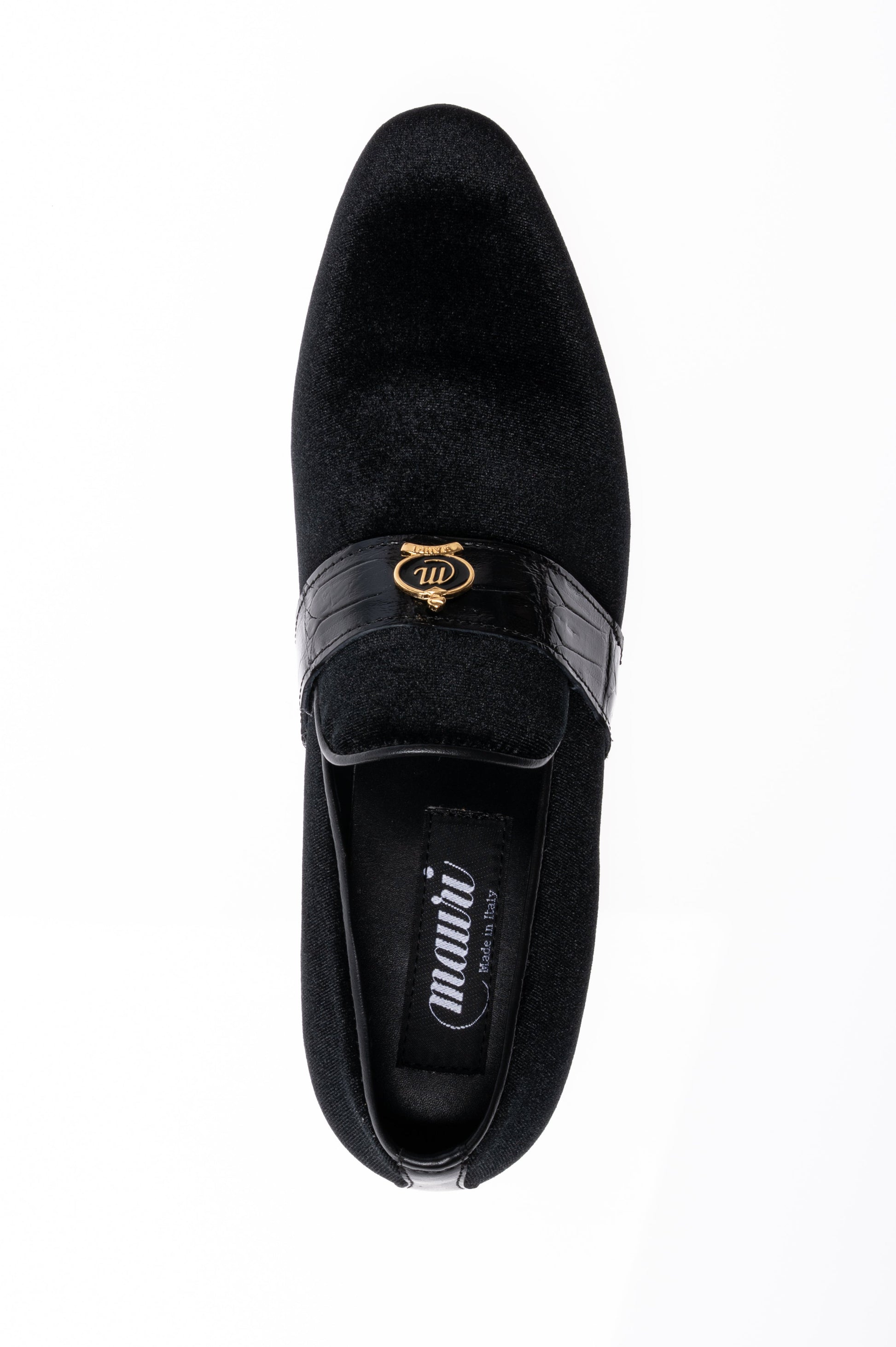 Mauri 4709/11 Black Genuine Velvet/Baby Crocodile Loafers
