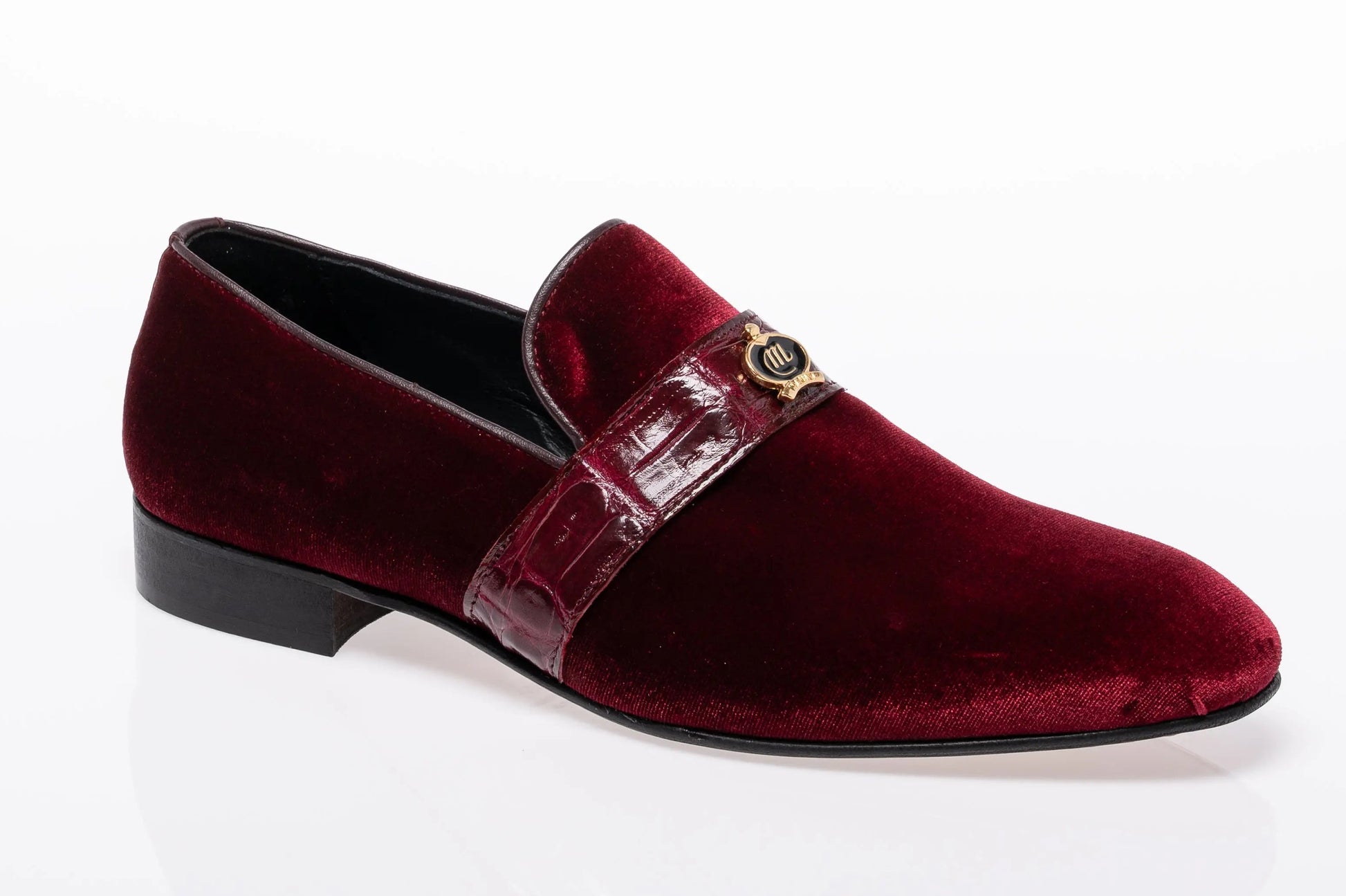 Mauri 4709/11 Ruby Red Genuine Velvet/Baby Crocodile Loafers