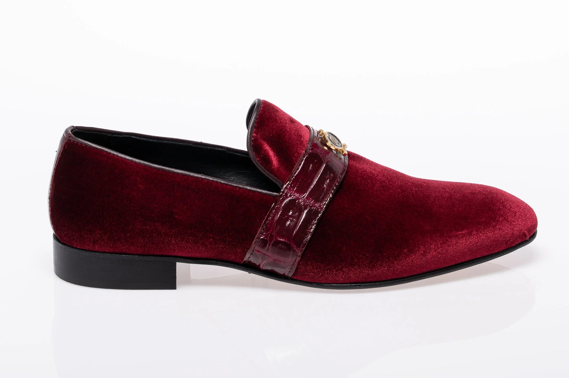 Mauri 4709/11 Ruby Red Genuine Velvet/Baby Crocodile Loafers