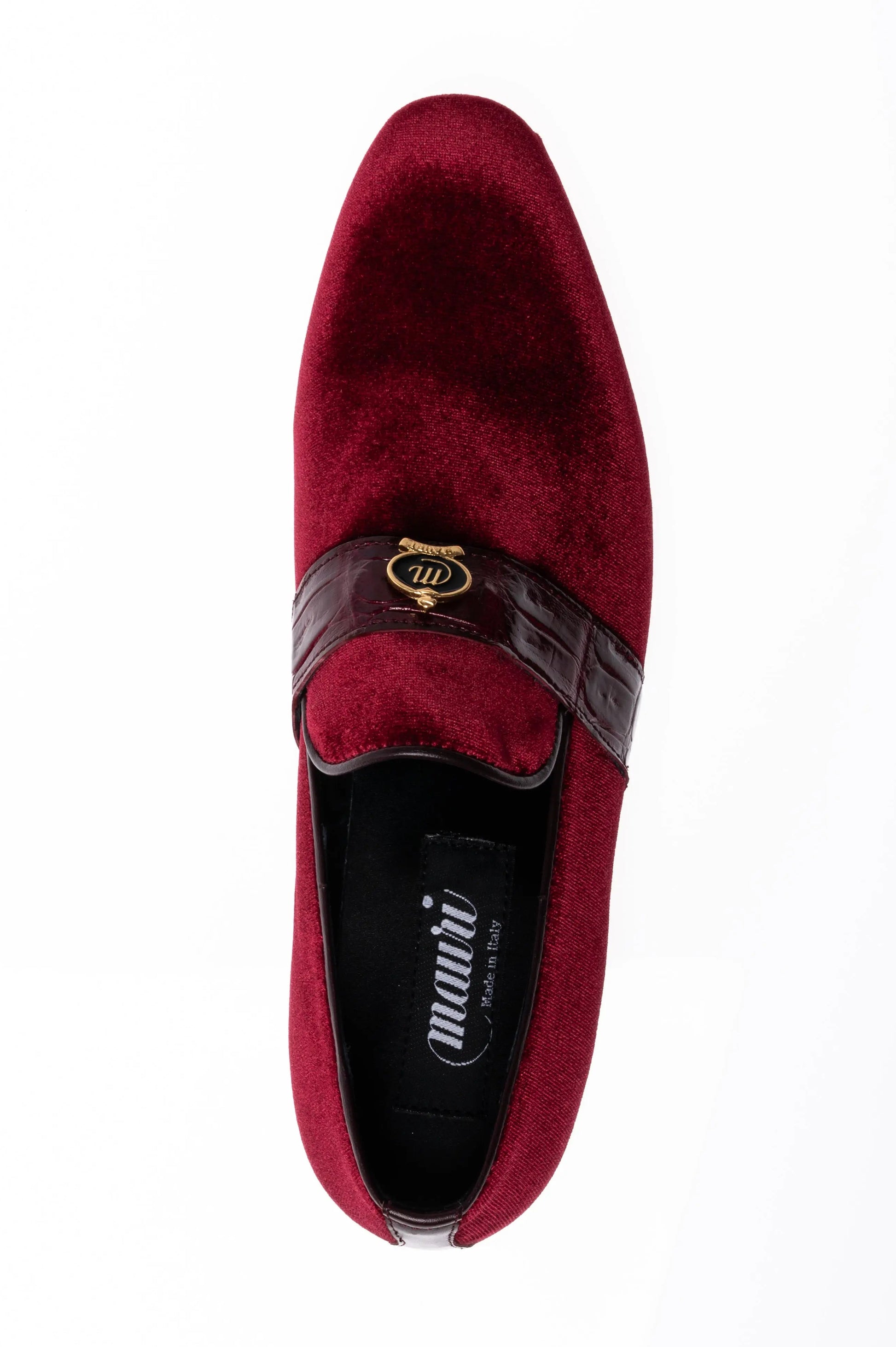 Mauri 4709/11 Ruby Red Genuine Velvet/Baby Crocodile Loafers
