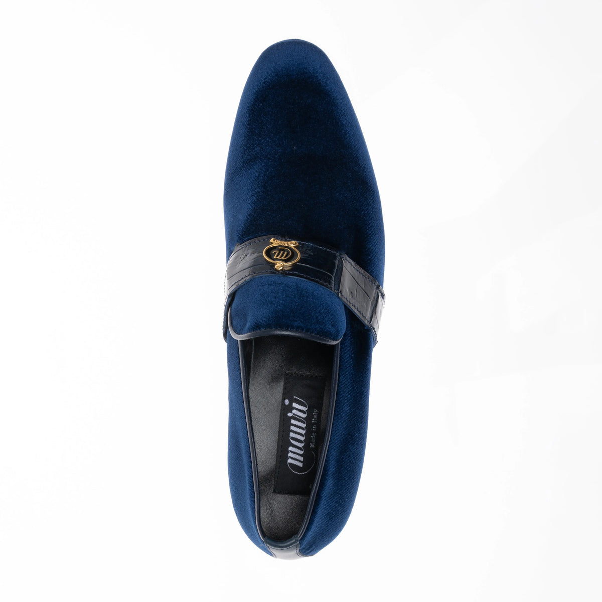 Mauri 4709/11 Wonder Blue Genuine Velvet/Baby Crocodile Loafers