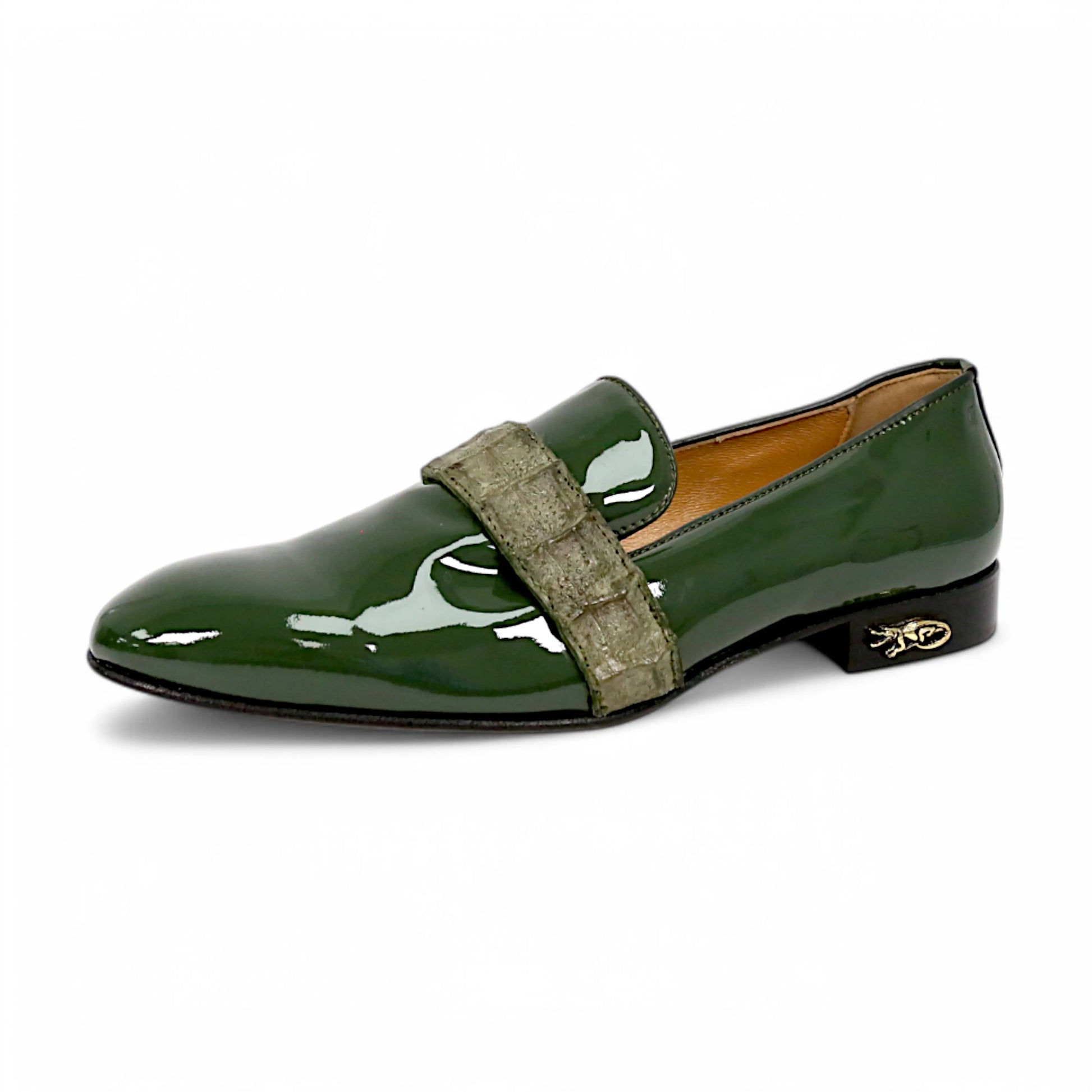Mauri 4709/8 Money Green Genuine Hornback/Patent Hand Painted Loafers