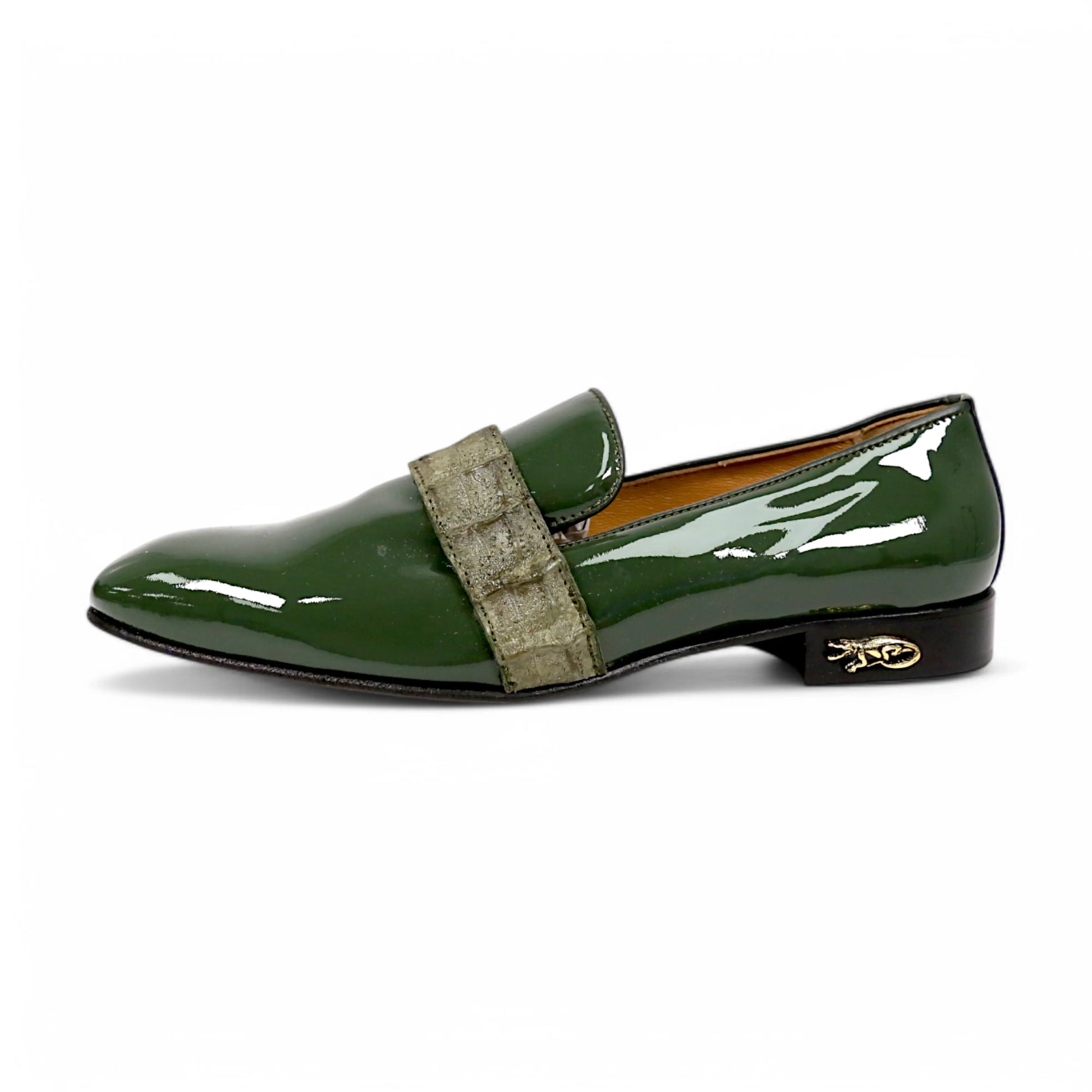Mauri 4709/8 Money Green Genuine Hornback/Patent Hand Painted Loafers