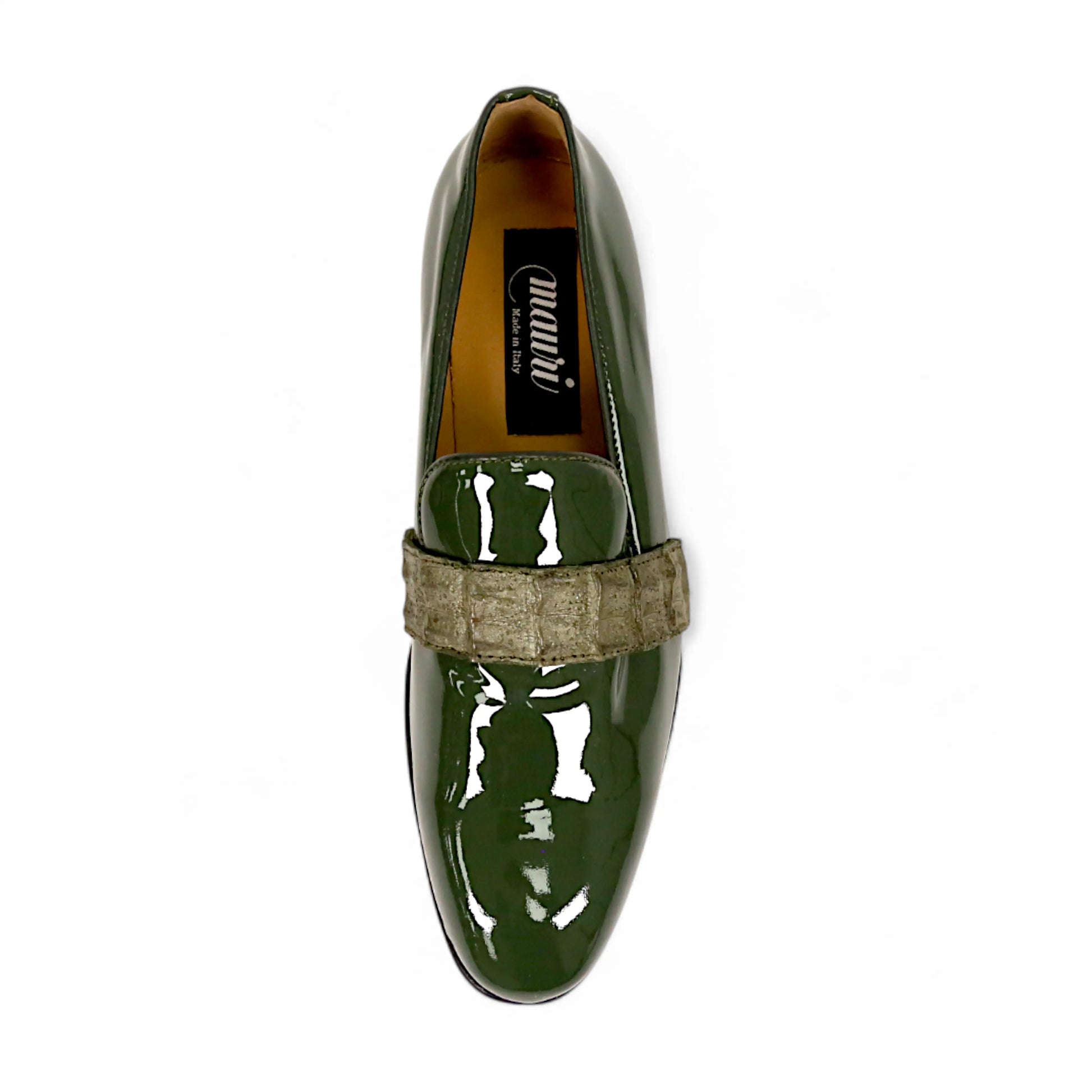 Mauri 4709/8 Money Green Genuine Hornback/Patent Hand Painted Loafers