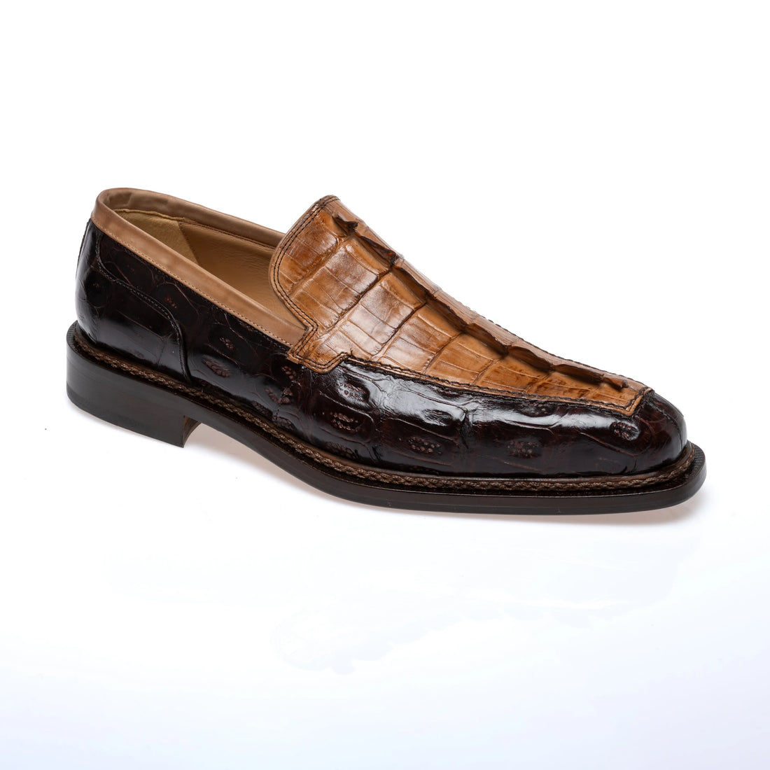 Mauri 4770/1 Sport Rust/Brandy Genuine Baby Crocodile/Hornback Tail Loafers