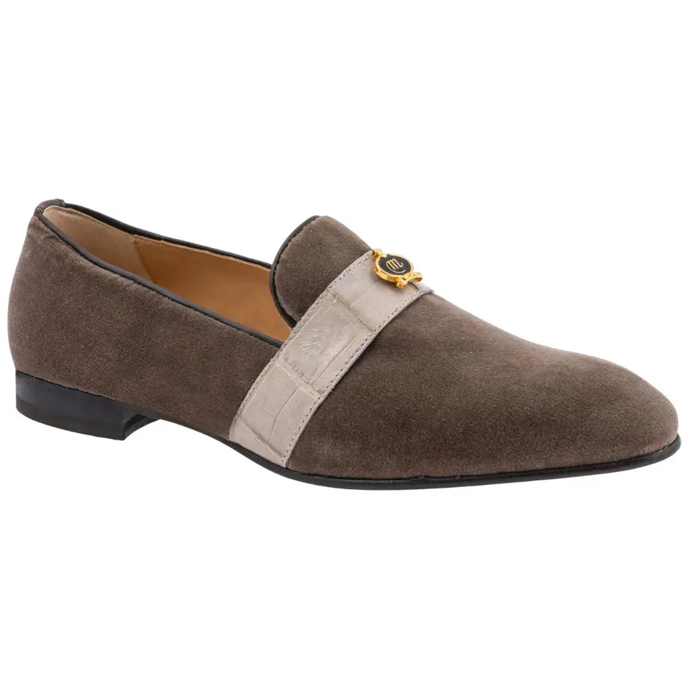 Mauri 4709/11 Grey/Acre Genuine Velvet/Baby Crocodile Loafers