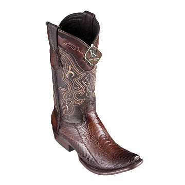 King Exotic 4790516 Men's Faded Brown Genuine Ostrich Leg Dubai Toe Cowboy Boots