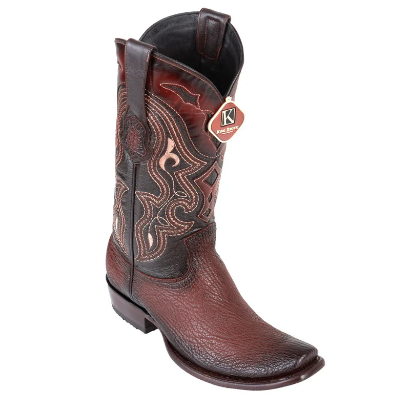 King Exotic 4790916 Men's Faded Brown Genuine Shark Dubai Toe Cowboy Boots