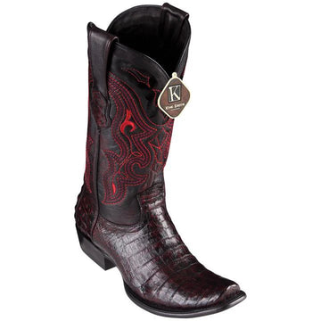 King Exotic 4798218 Men's Black Cherry Genuine Caiman Belly Dubai Toe Cowboy Boots