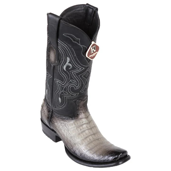 King Exotic 4798238 Men's Faded Gray Genuine Caiman Belly Dubai Toe Cowboy Boots