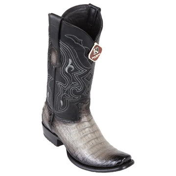 King Exotic 4798238 Men's Faded Gray Genuine Caiman Belly Dubai Toe Cowboy Boots