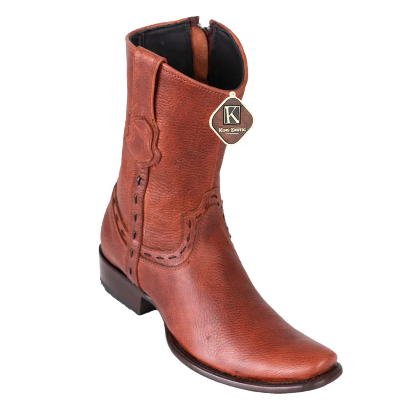 King Exotic 479B2707 Men's Brown Genuine Leather Dubai Toe Cowboy Boots