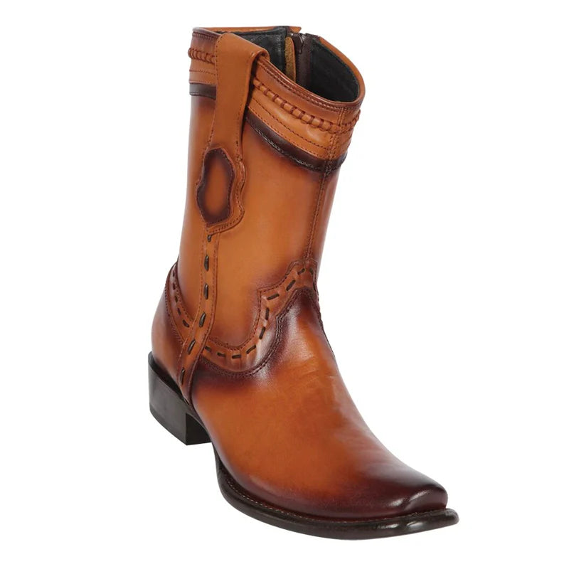 King Exotic 479B3880 Men's Faded Honey Genuine Leather Dubai Toe Cowboy Boots