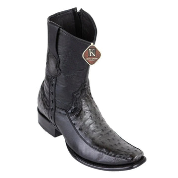 King Exotic 479BF0338 Men's Faded Gray Genuine Ostrich/Deer Dubai Toe Cowboy Boots