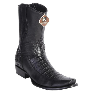 King Exotic 479BF8205 Men's Black Genuine Caiman Crocodile Belly/Deer Dubai Toe Cowboy Boots