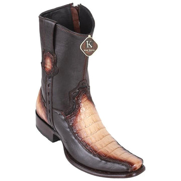 King Exotic 479BF8215 Men's Faded Oryx Genuine Caiman Crocodile Belly/Deer Dubai Toe Cowboy Boots