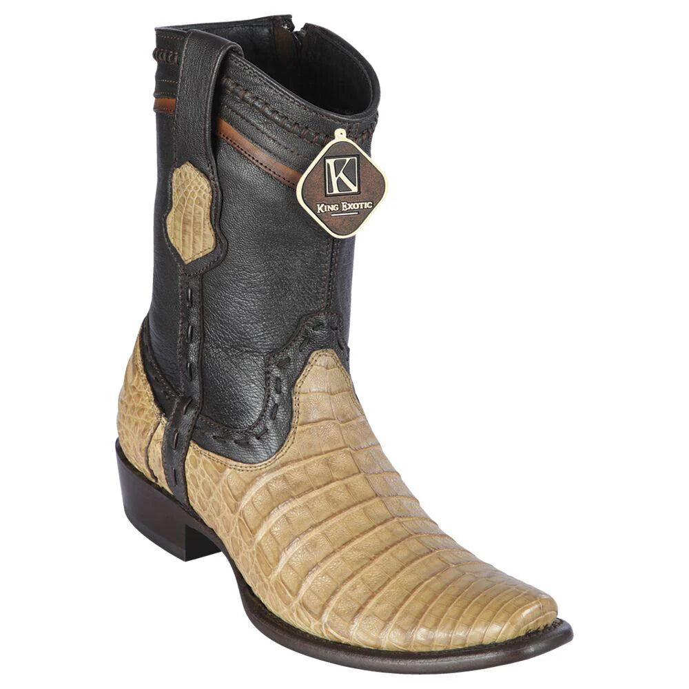 King Exotic 479BG8251 Men's Honey Genuine Caiman Belly Dubai Toe Cowboy Boots