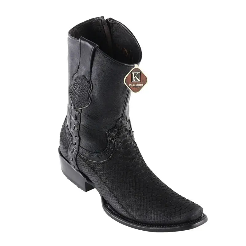 King Exotic 479BN5705 Men's Black Genuine Python Dubai Toe Cowboy Boot