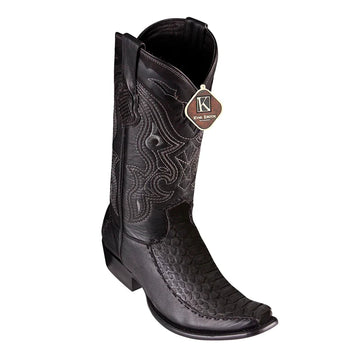 King Exotic 479FN5705 Men's Black Genuine Python & Deer Dubai Toe Cowboy Boots