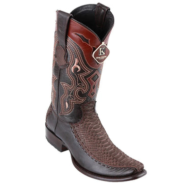 King Exotic 479FN5707 Men's Brown Genuine Python & Deer Dubai Toe Cowboy Boots