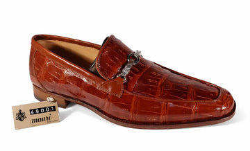 Mauri 4800/5 Gold Genuine Baby Crocodile Loafers