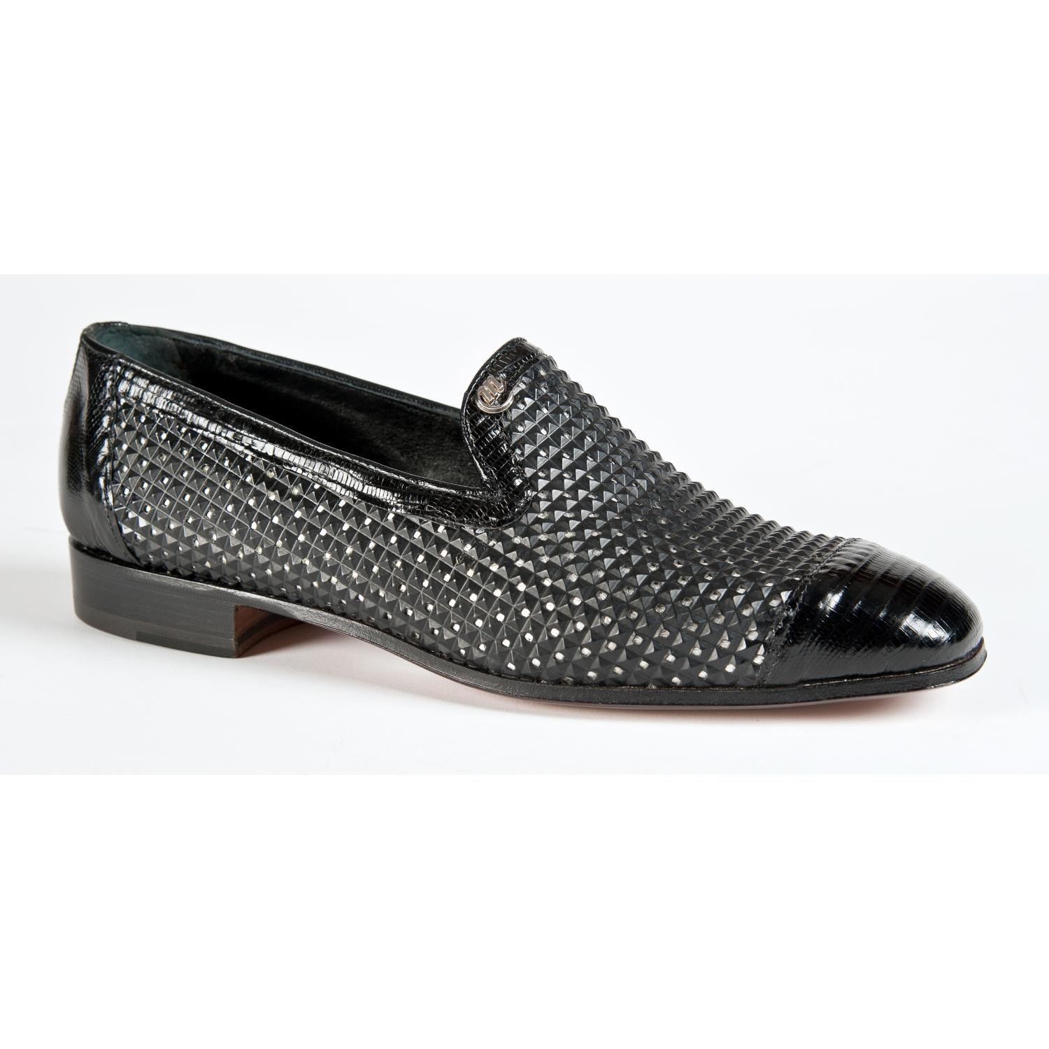 Mauri 4852/3 Black Genuine Tejus/Fabric Perforated Loafers Shoes