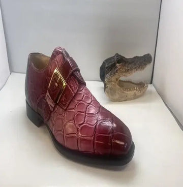 Mauri 4853 Multi Ruby Genuine Alligator Monk Strap Shoes
