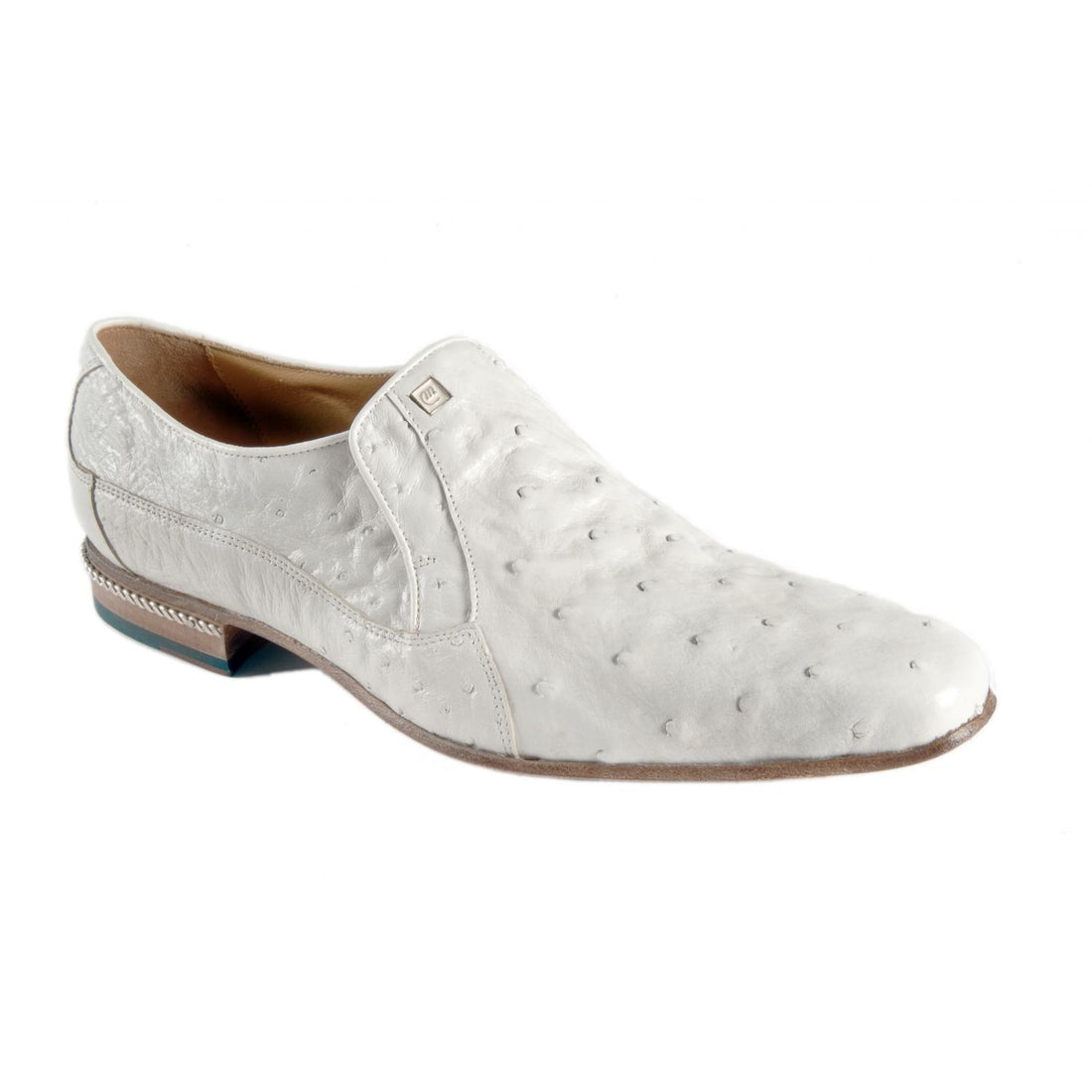 Mauri 4890/1 White Genuine Ostrich Loafers